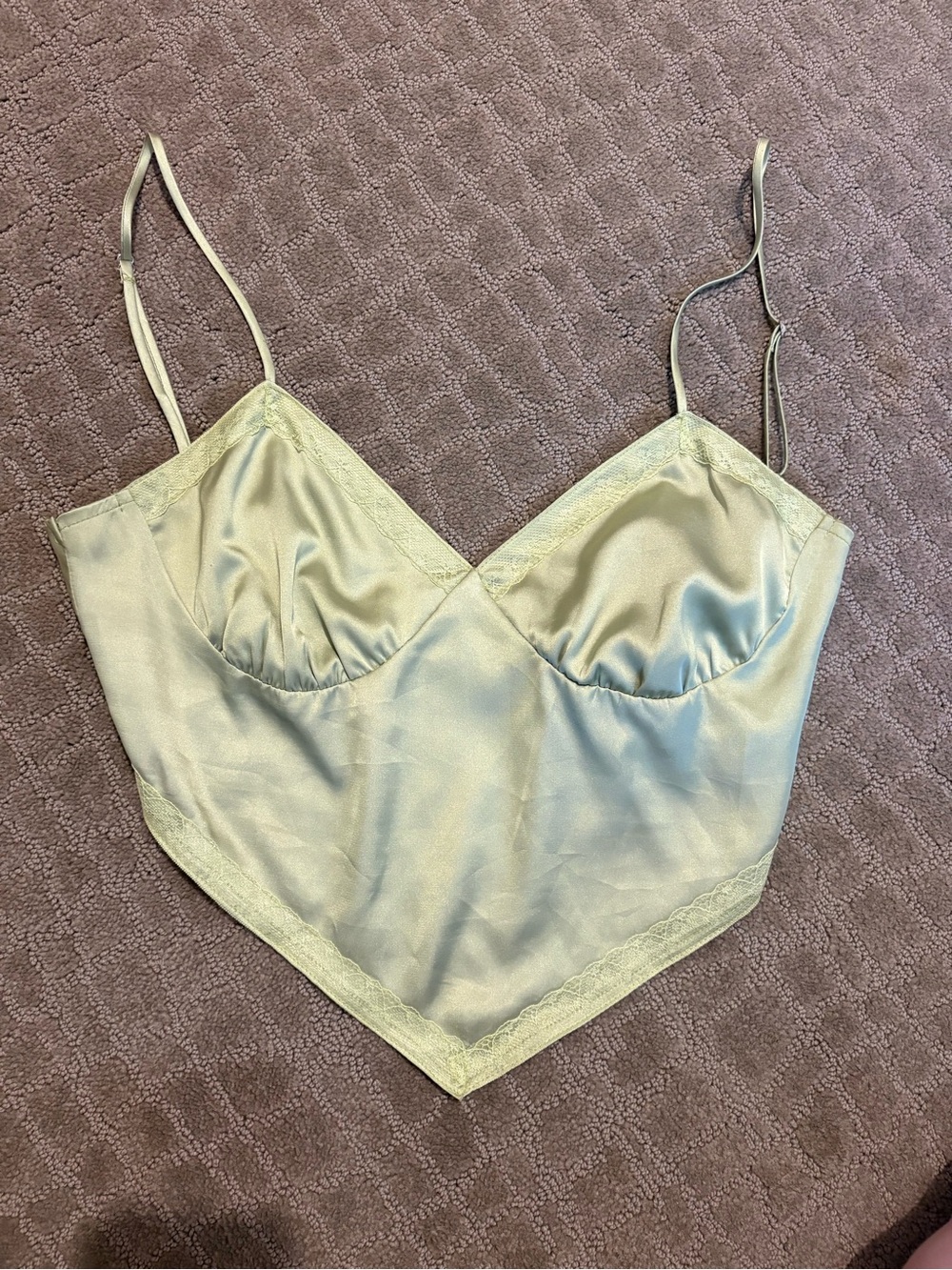 Green Satin bandana top